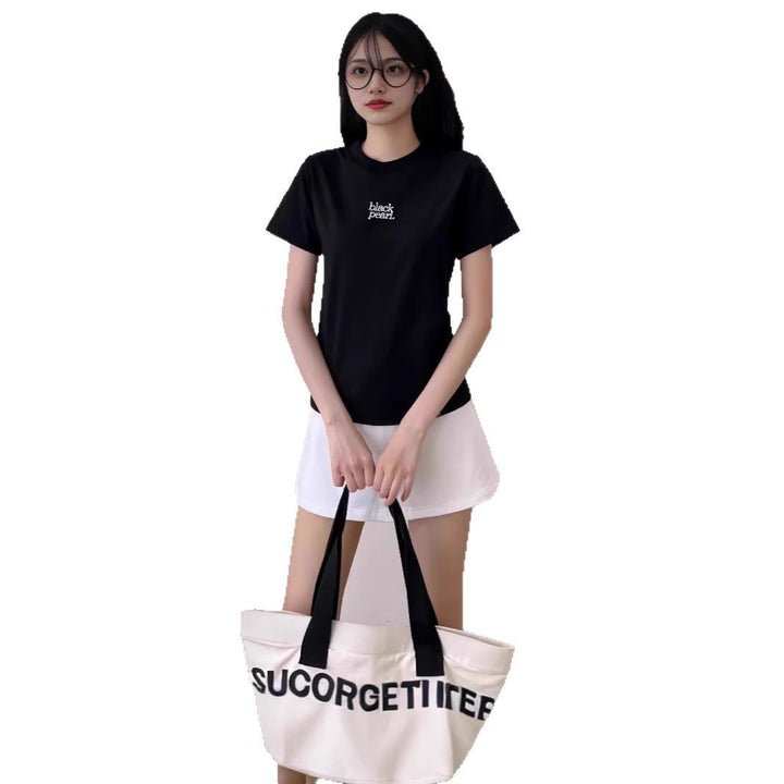 Black Embroidered Logo Tshirt