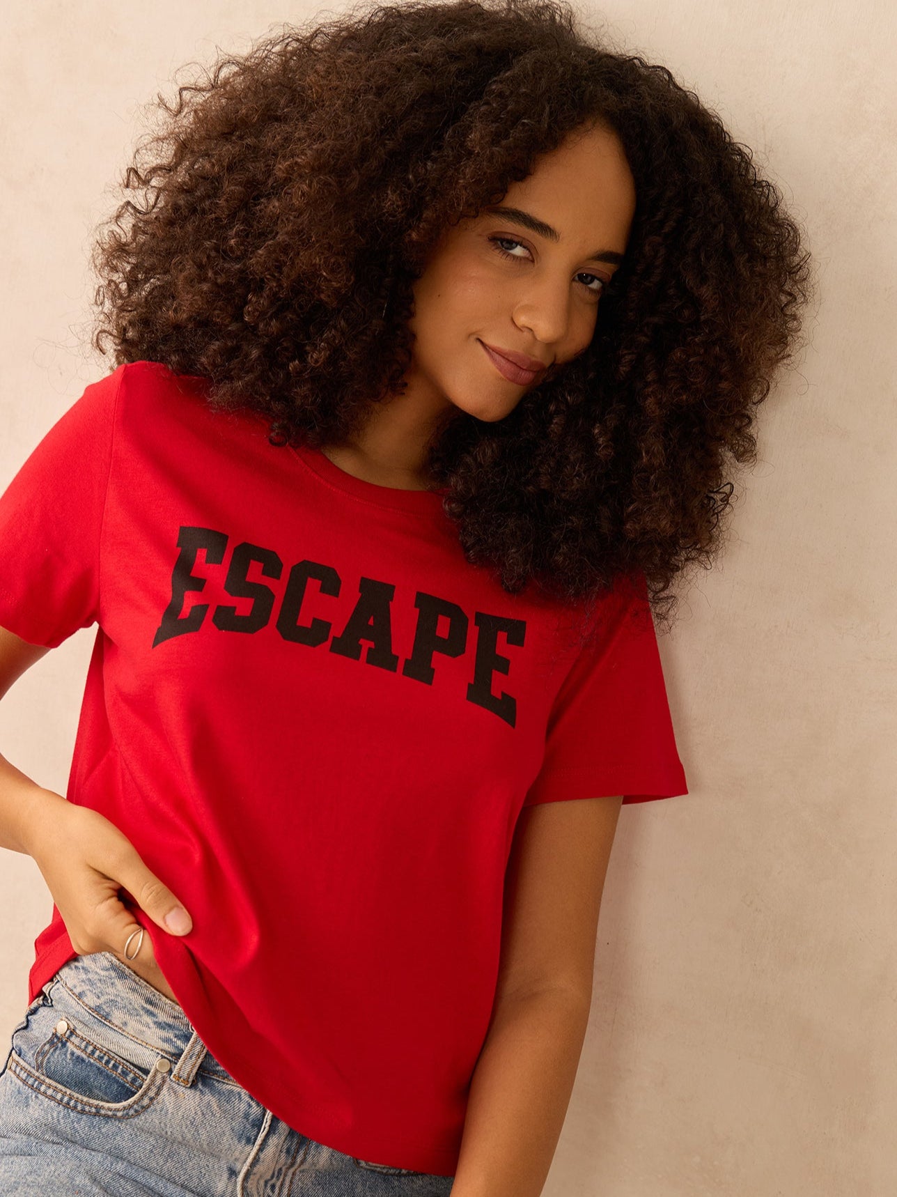 Red Regular Fit Graphic Tshirt