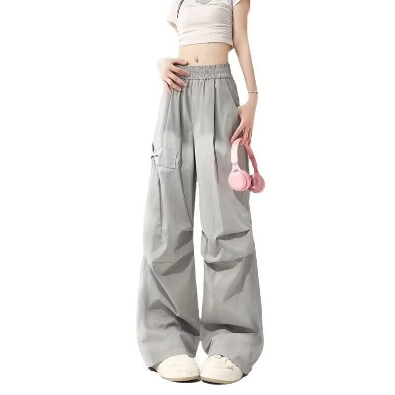 Grey Bow Detailing Parachute Pants