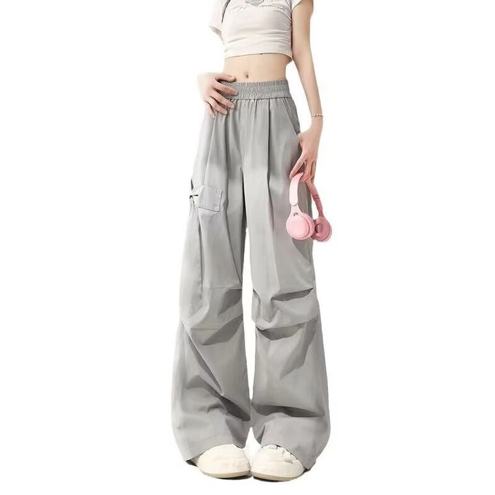 Grey Bow Detailing Parachute Pants
