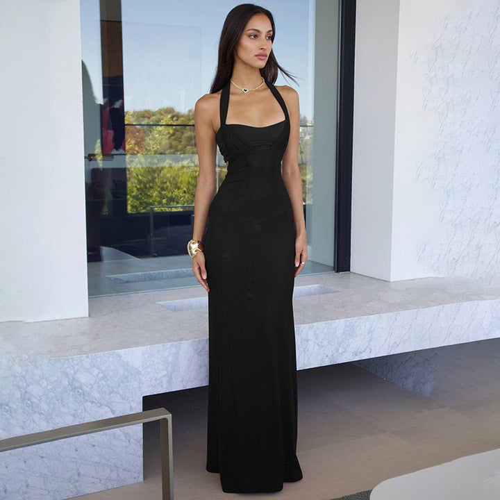 Black Halterneck Sleeveless Dress