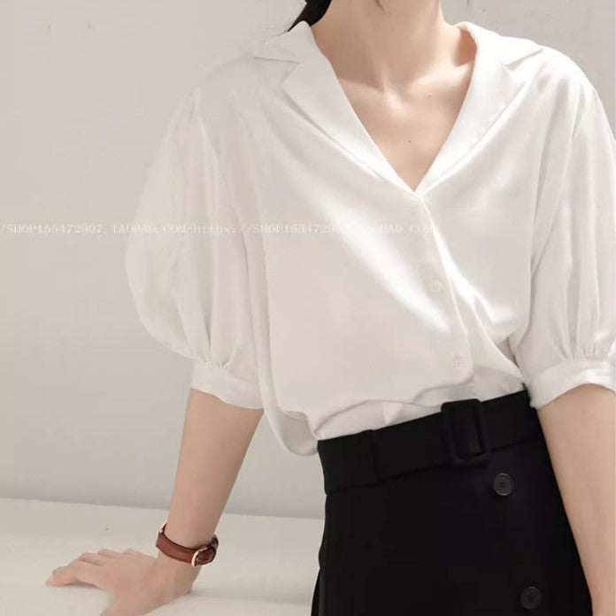 White Puff Sleeved Shirt