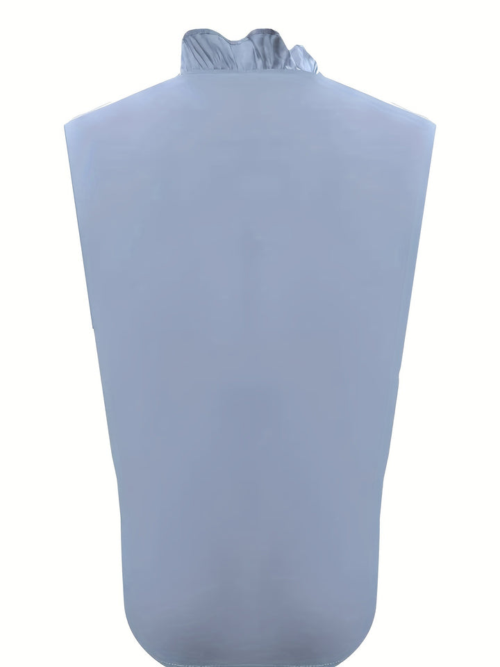 Blue Ruffle Hem Sleeveless Top
