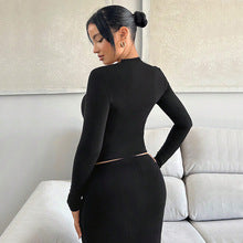 Black Wide Square Neck Fitted Top