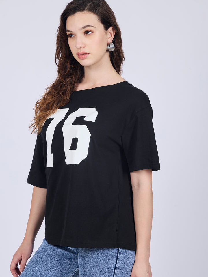 Black Graphic Oversized T-Shirt