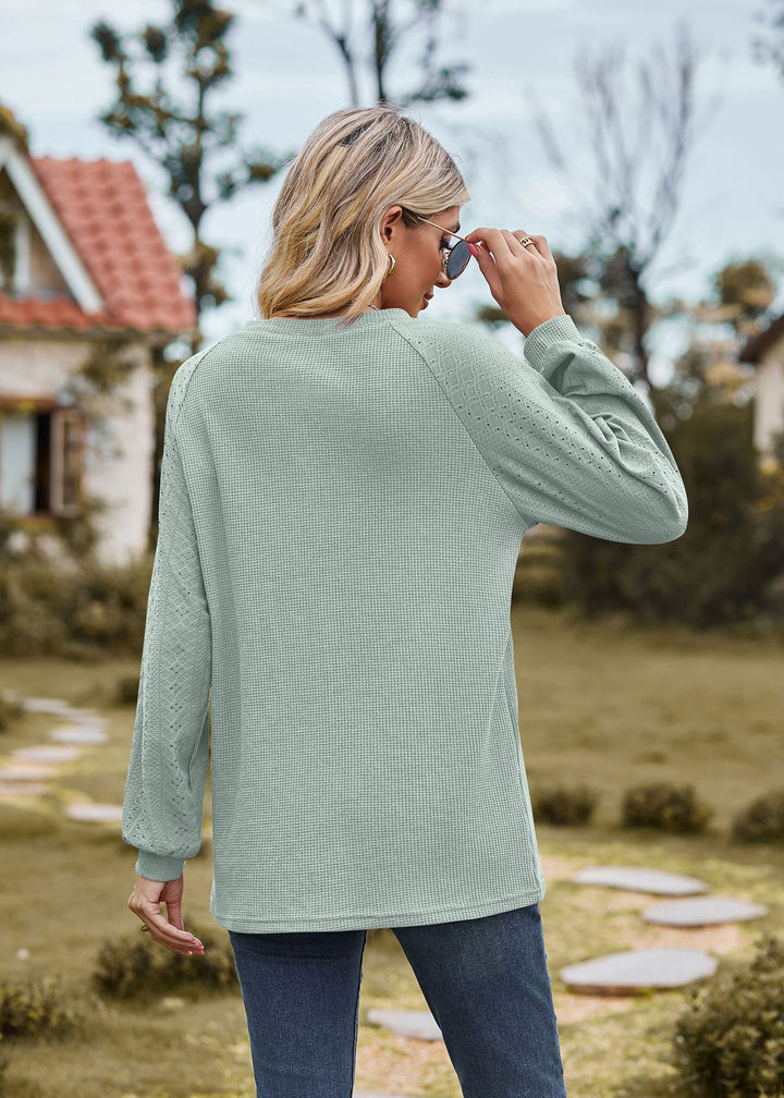 Sea Green Full Sleeve Round Neck Sweaters