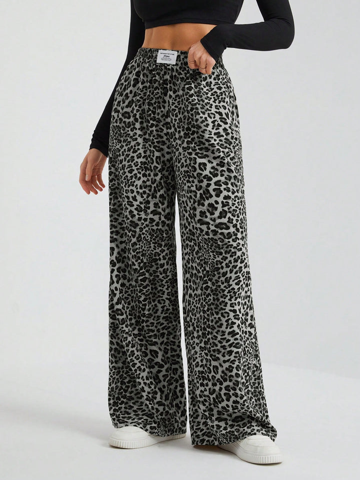 Grey Animal Printed Sweatpants