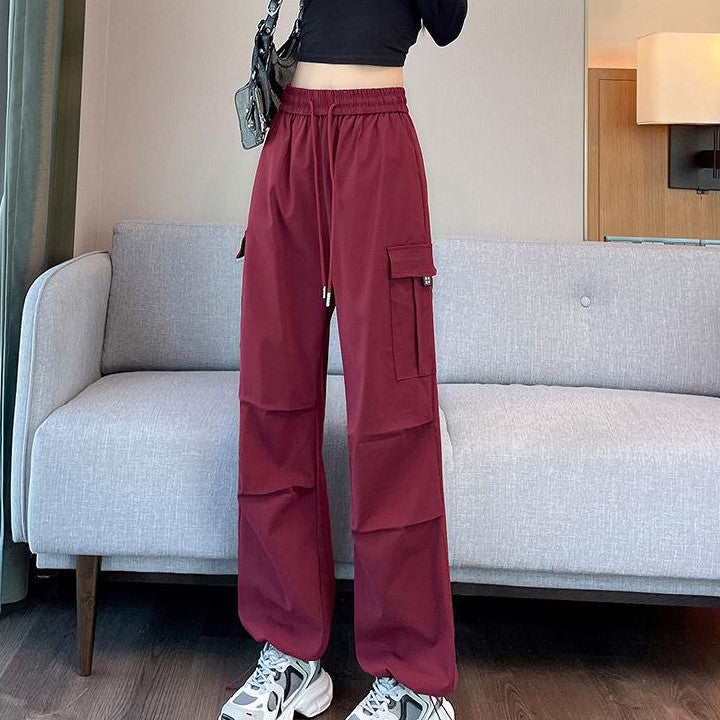 Red Pin Tuck Sweatpants