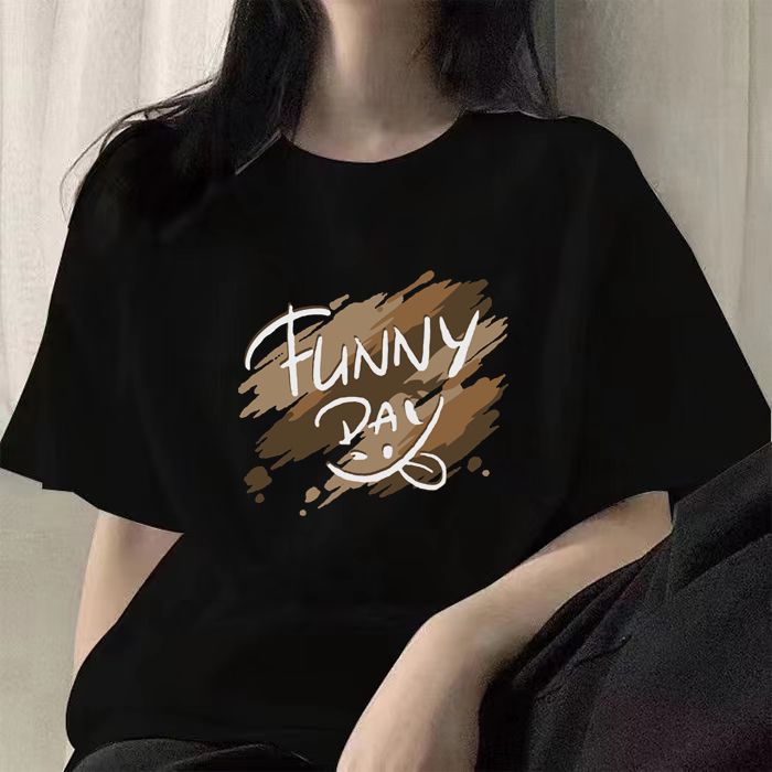 Black Chest Print Graphic Tshirt