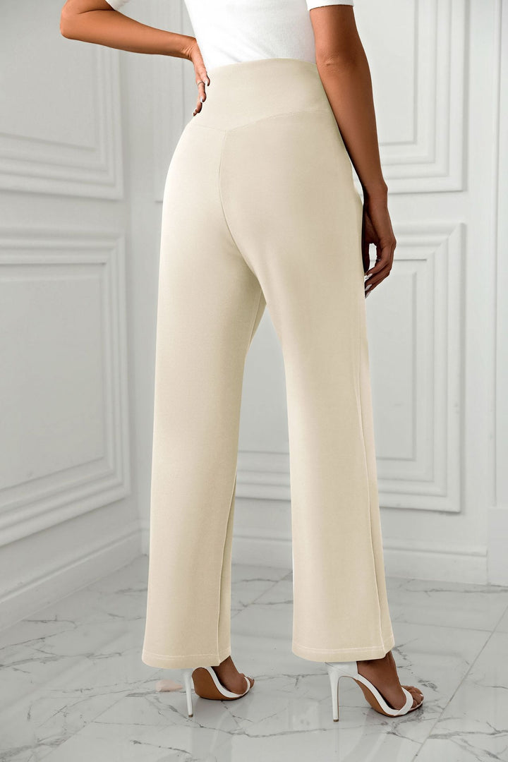 Cream Straight Fit Elasticated Pant