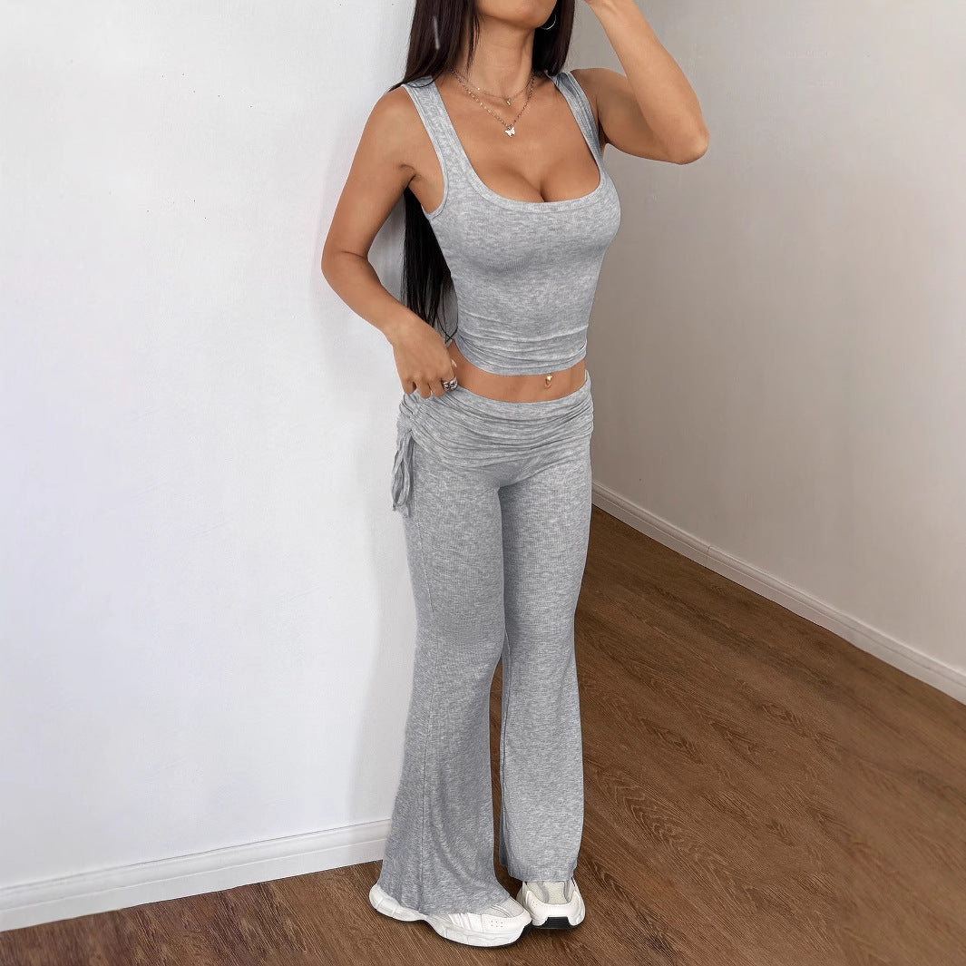 Grey Tank And Pant Co-Ord Set