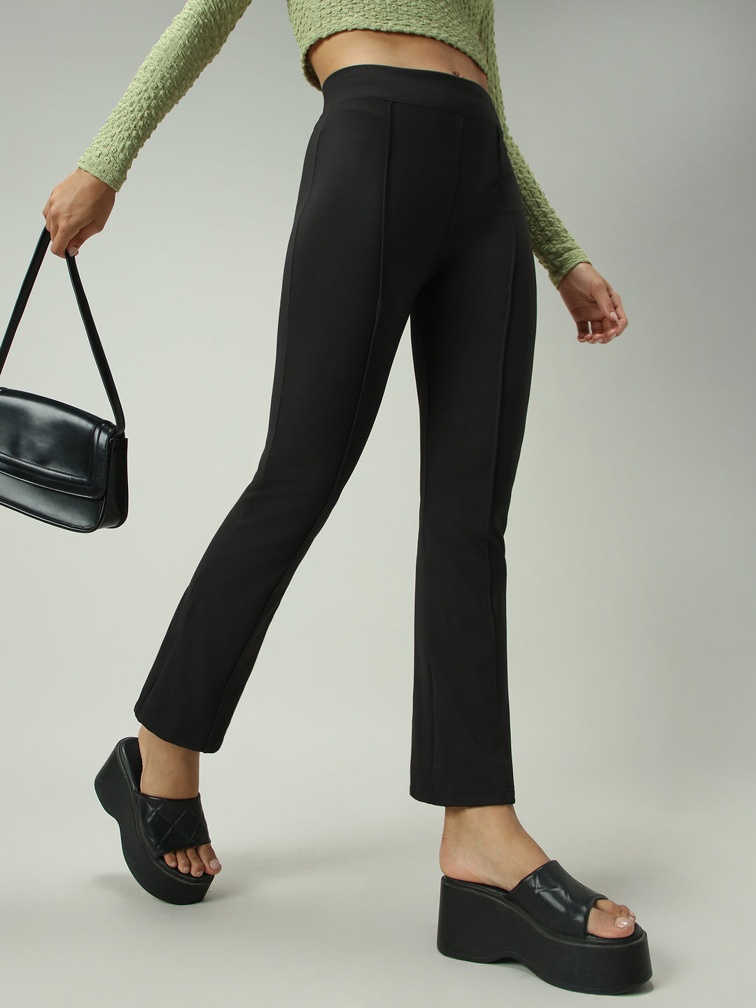 Black Fitted Flared Leggings