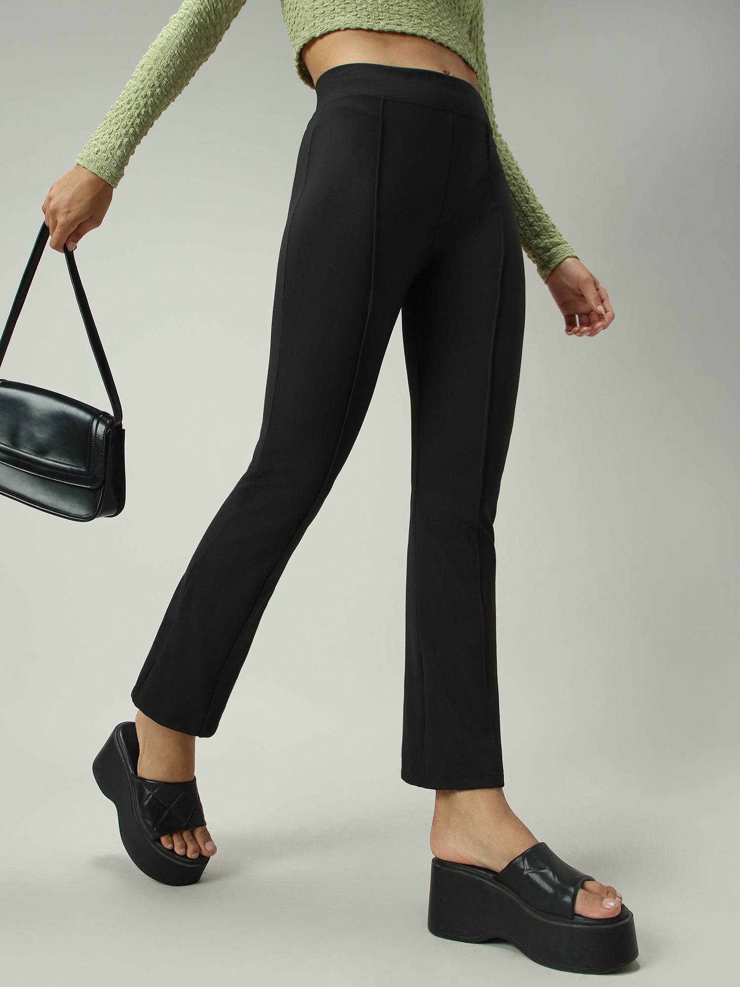Black Fitted Flared Leggings
