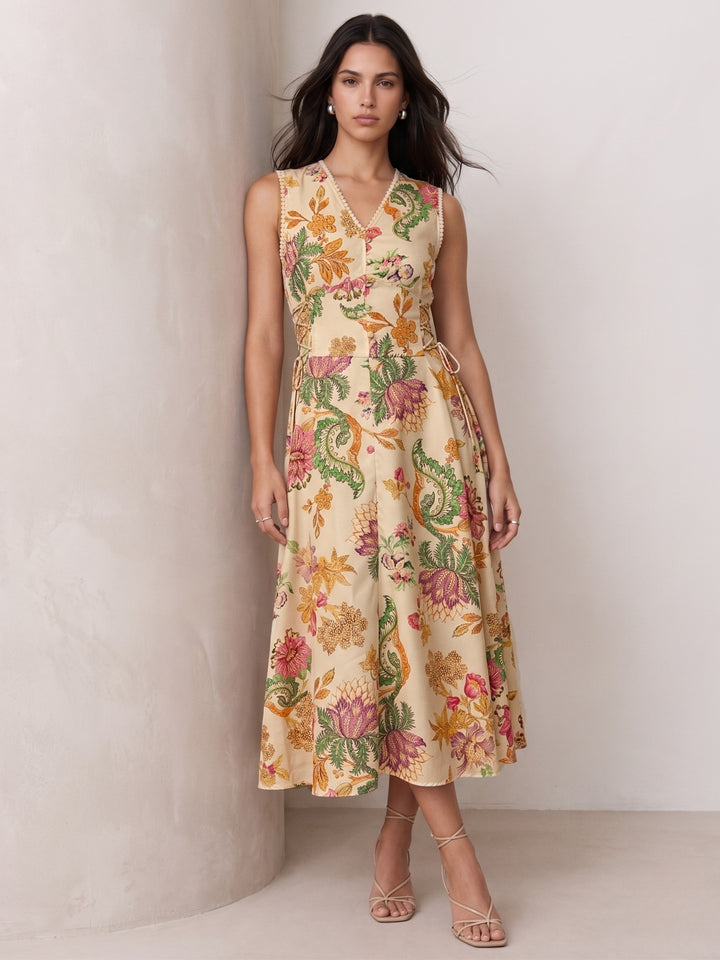 Multi Floral Halter Neck Maxi Dress