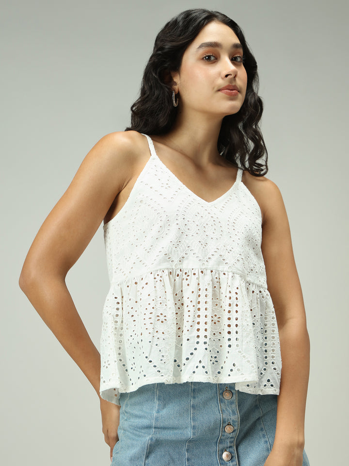 White Strappy Aline Schifley Top