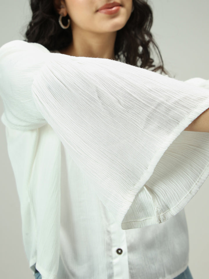 White Button Down Flowy Shirt