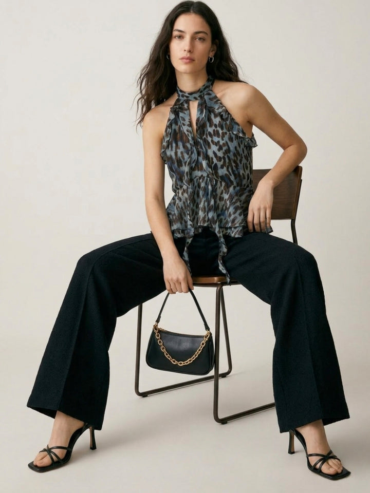 Multi Sleeveless Printed Halter Top
