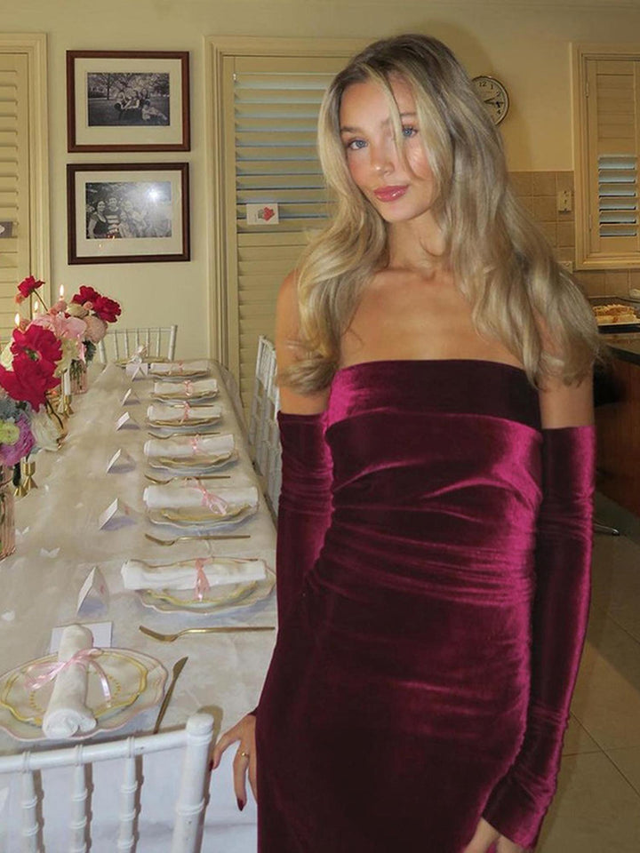 Velvet Bandeau Dress