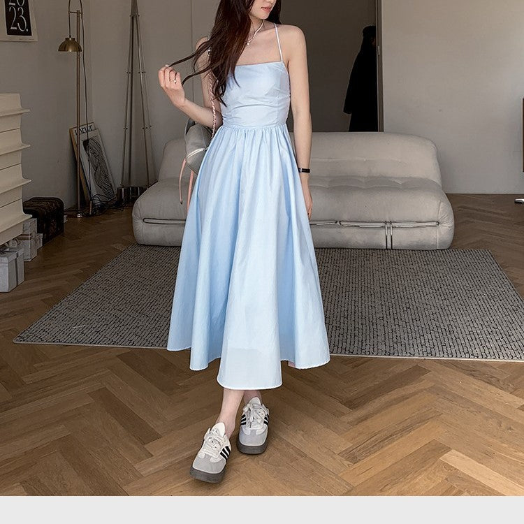 Blue Tube Tiered Maxi Dress