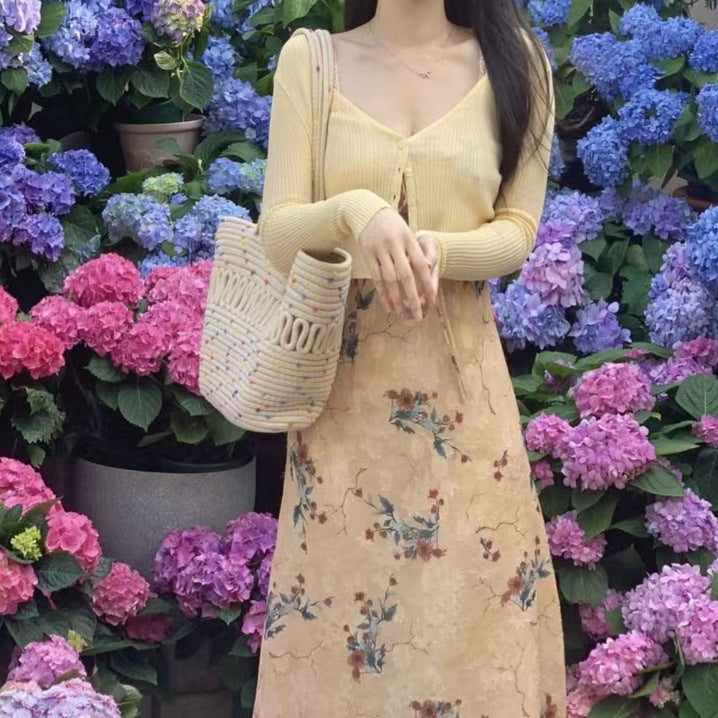 Yellow Strappy Aline Dress