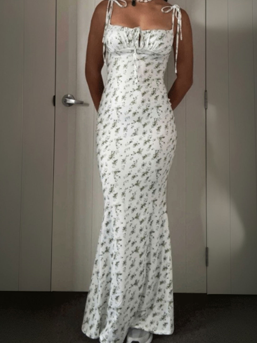 Multi Shoulder Strap Front Ruched Dress