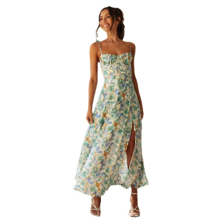 Multi Corset Top Printed Flowy Dress