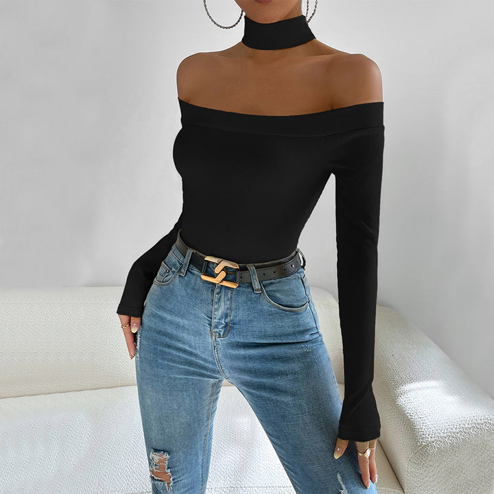 Black Off-Shoulder Racer Back Top