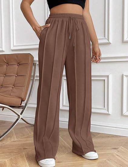 Brown Elasticated Regular Fit Drawstring Joggers