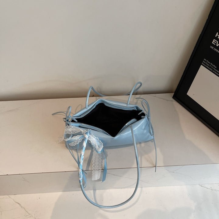 Blue Lace Bow Shoulder Bag