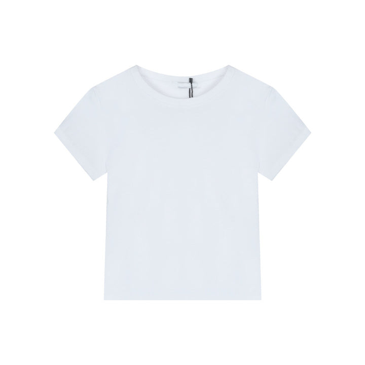 White High Neck Relaxed Fit Tshirt