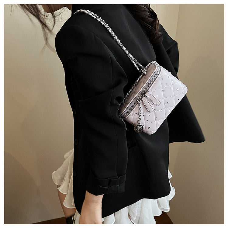 Purple Mini Squarebox Handbag