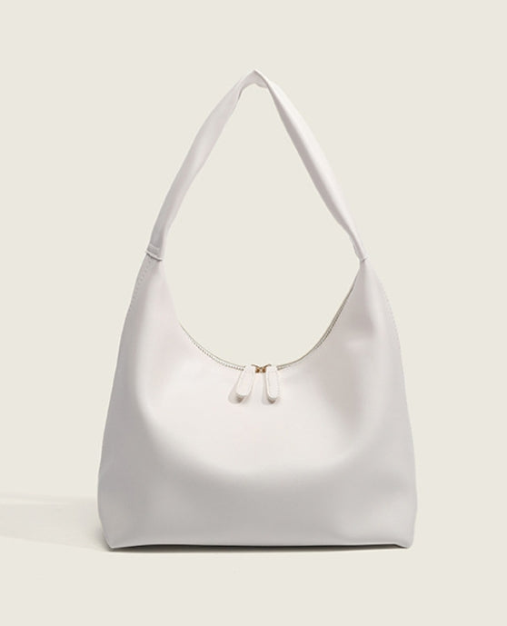 White Soft Slouchy Shoulder Hobo