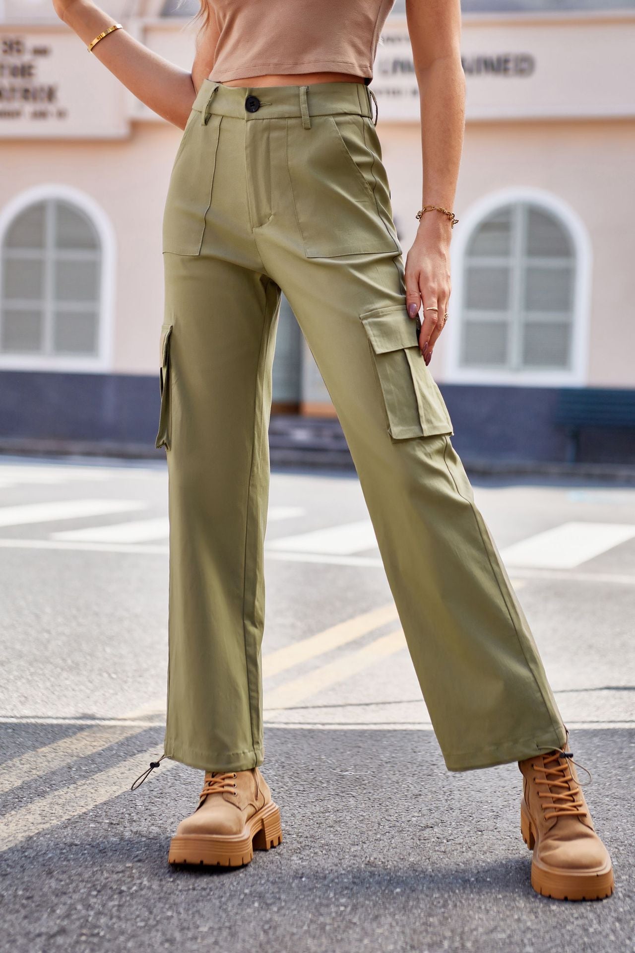 Olive Relaxed Fit Cargo Pants