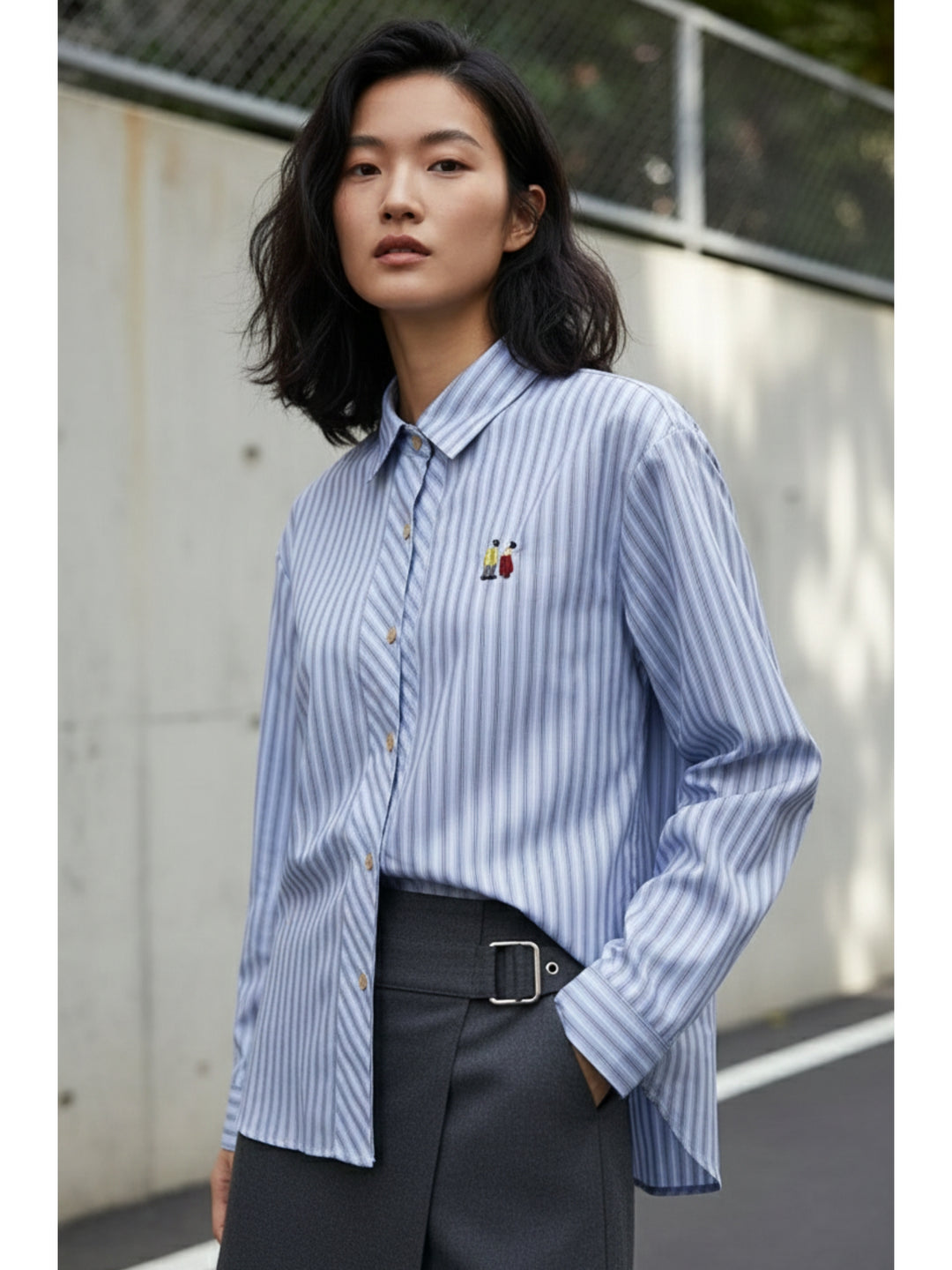 Blue Full Sleeves Collared Stripes Shirts