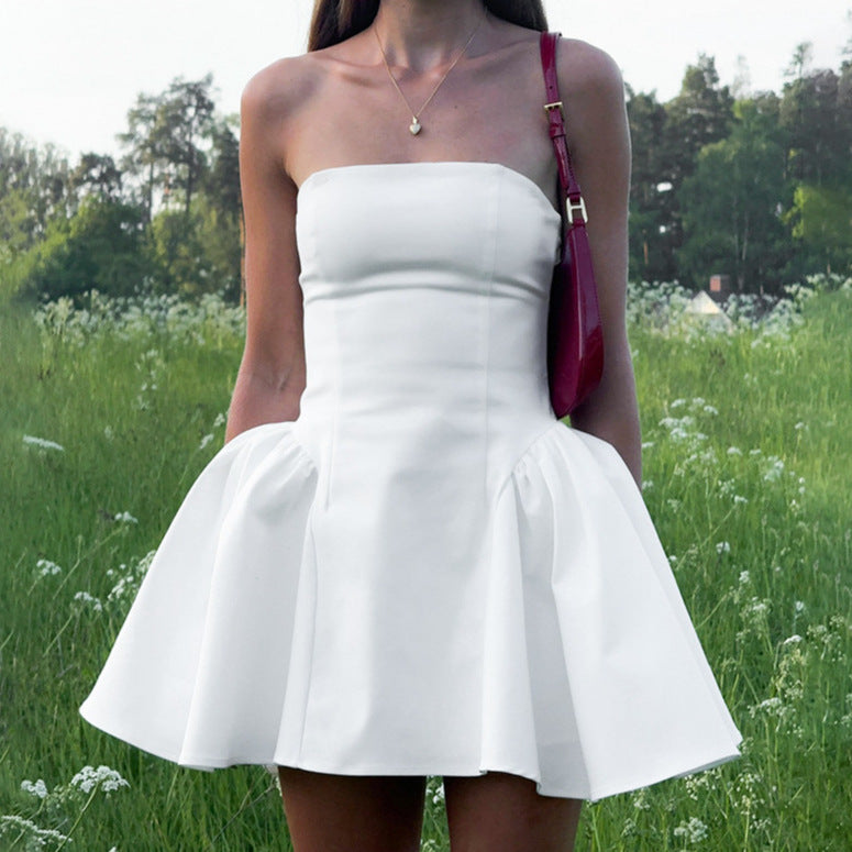 White Strapless Corset Style Dress