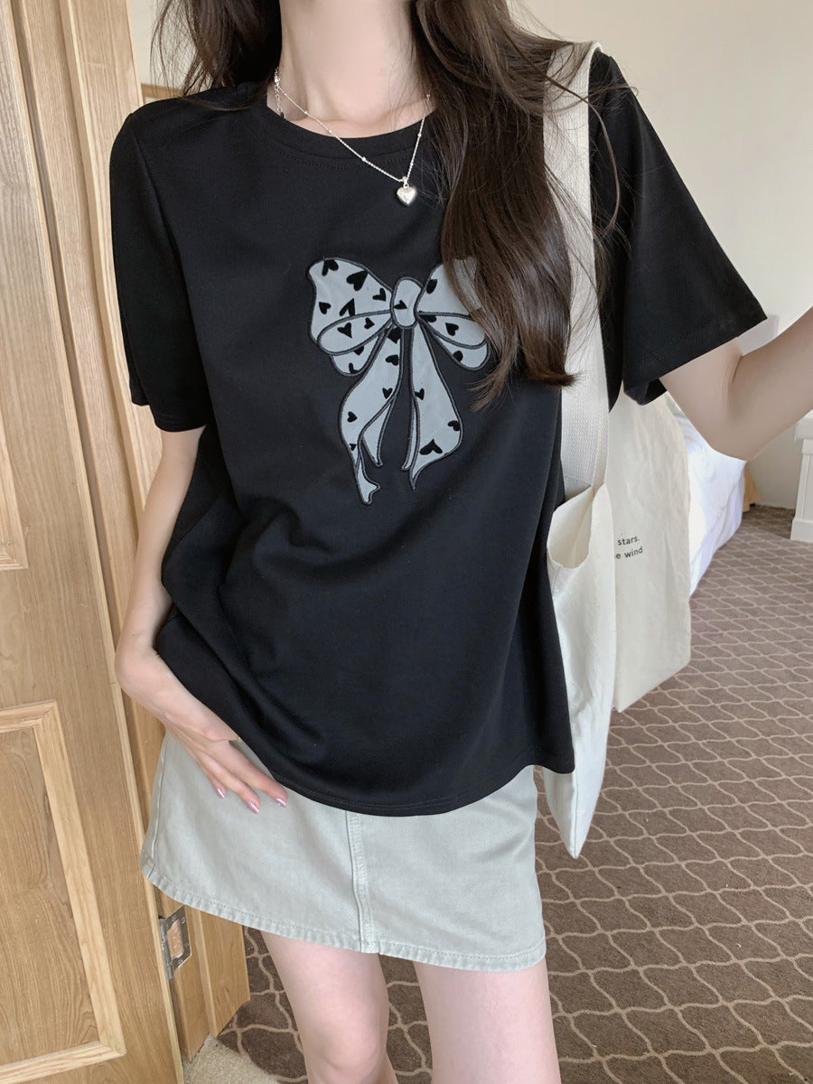 Black Chest Print Graphic Tshirt