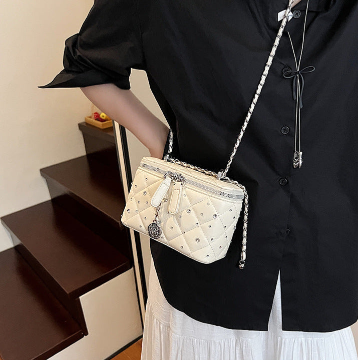 Beige Mini Squarebox Handbag