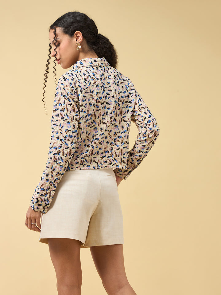 Beige Textured Shirt