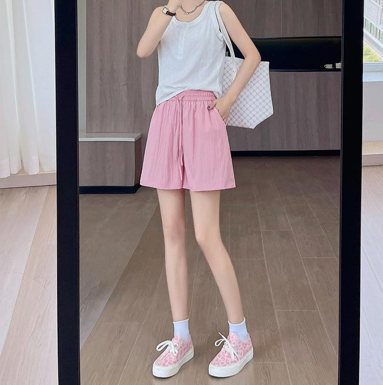 Pink Relaxed Fit Elasticated Drawstring Shorts