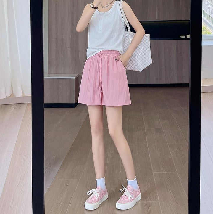 Pink Relaxed Fit Elasticated Drawstring Shorts