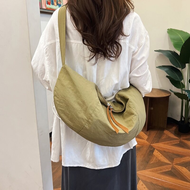 Khaki Solid Shopper Hobo Bag