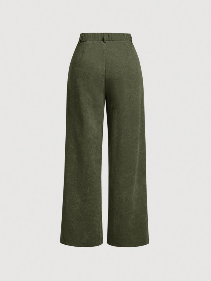 Olive Sidelant Pocket Trousers