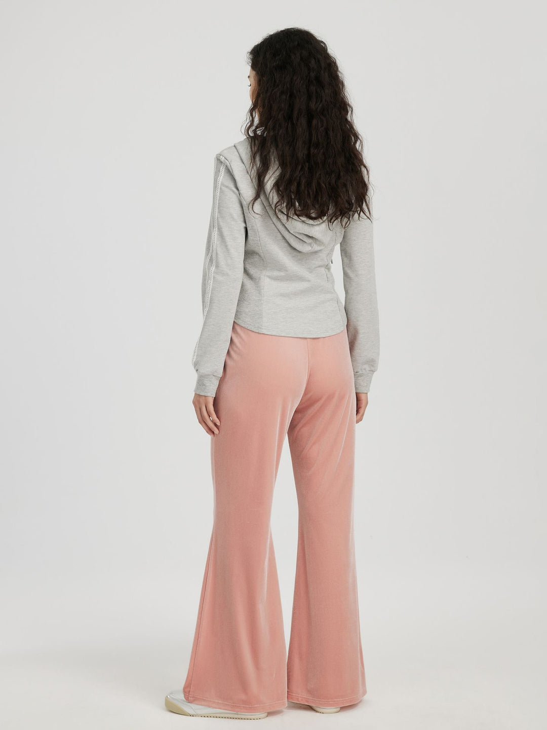 Pink Plush Fabric Flare Jogger