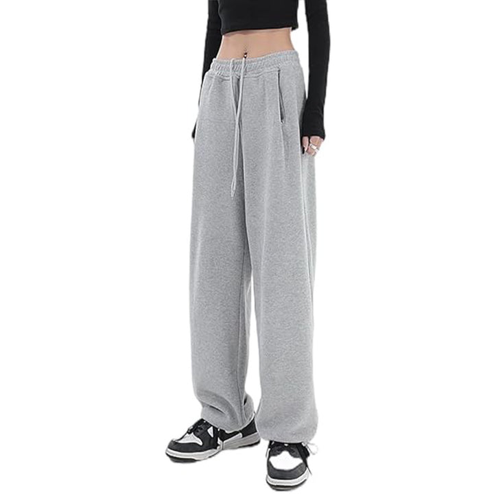 Grey Elasticated Wide Leg Joggers