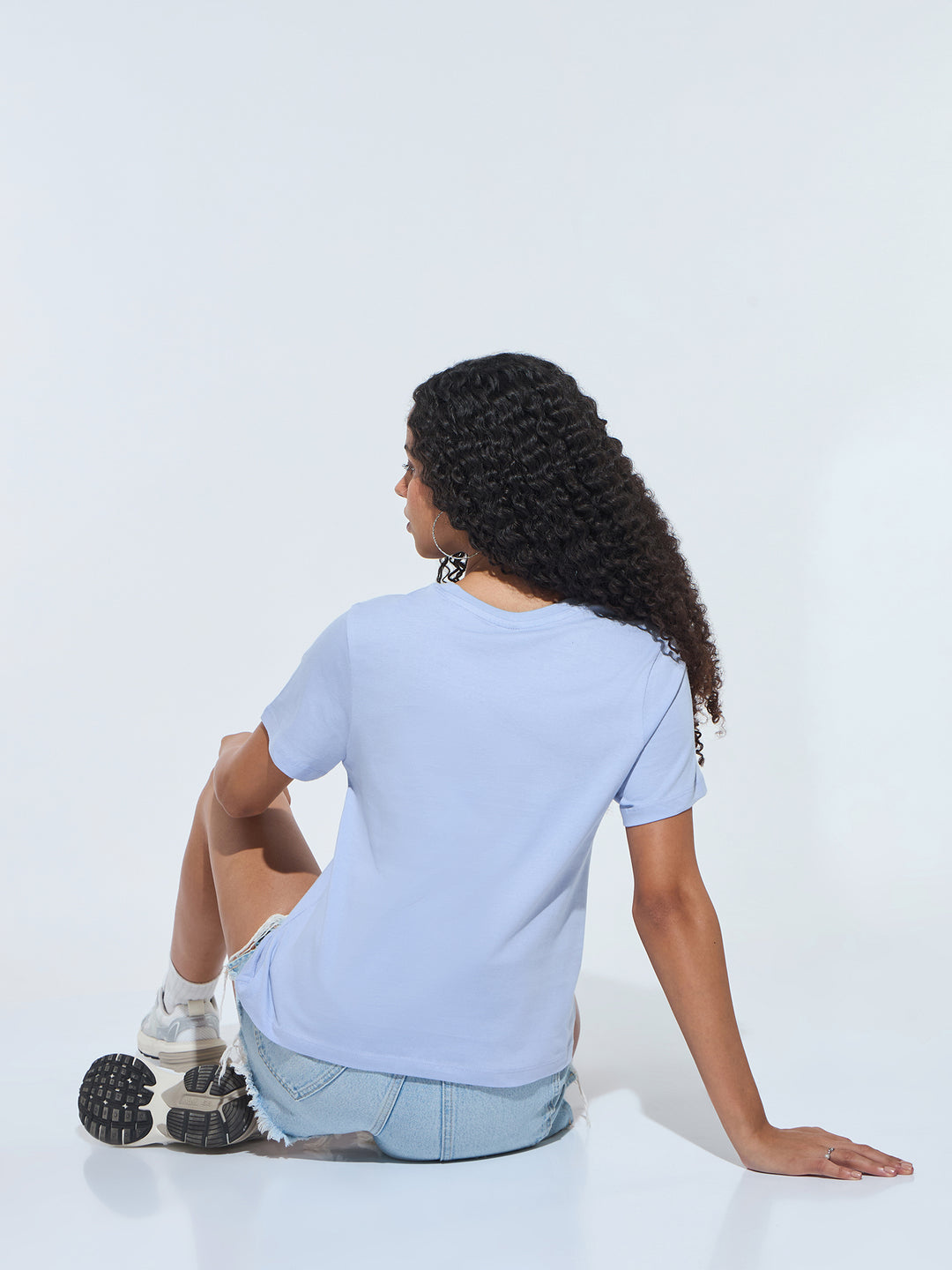 Lilac Short Sleeves Crew Neck T-Shirt