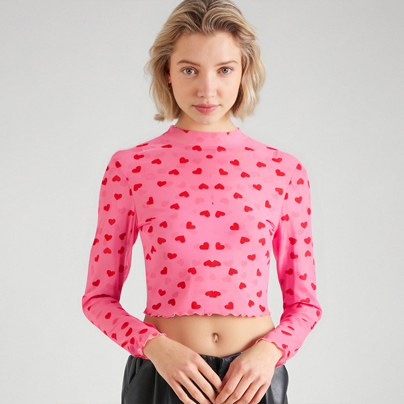 Pink Bird Print Full Sleevestshirt