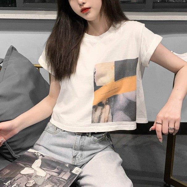 White Graphic Printed T-Shirt