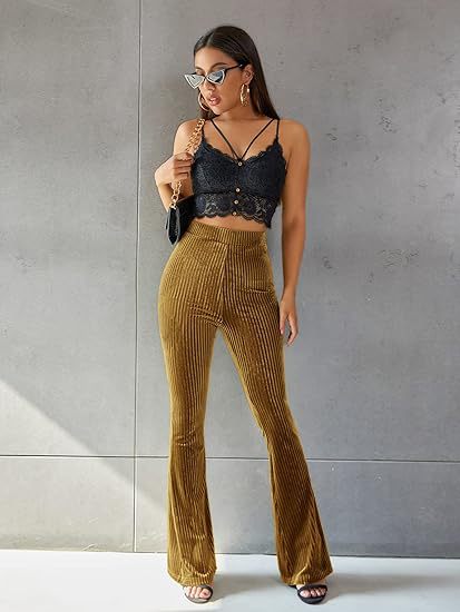 Mustard Fitted And Flared Trouser
