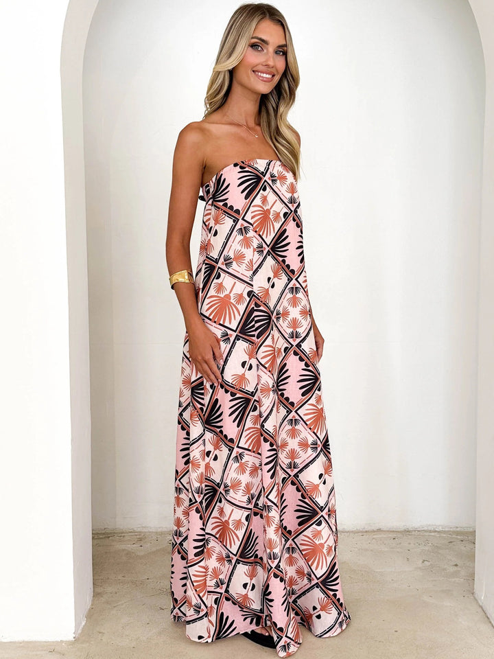 Multi Spaghetti Strap Floral Printed Dress