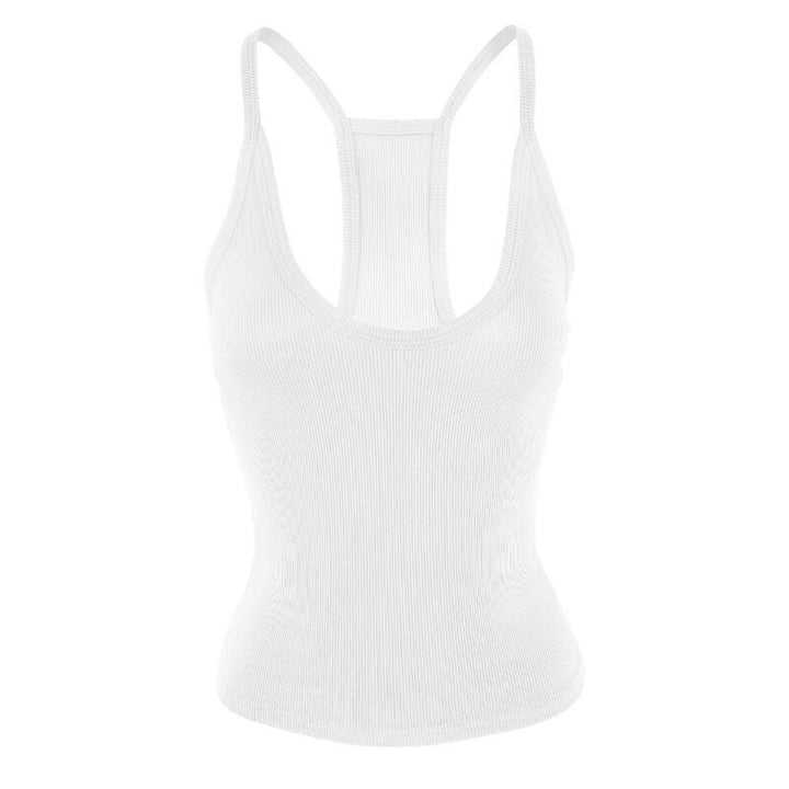 White Solid Basic Tank Top